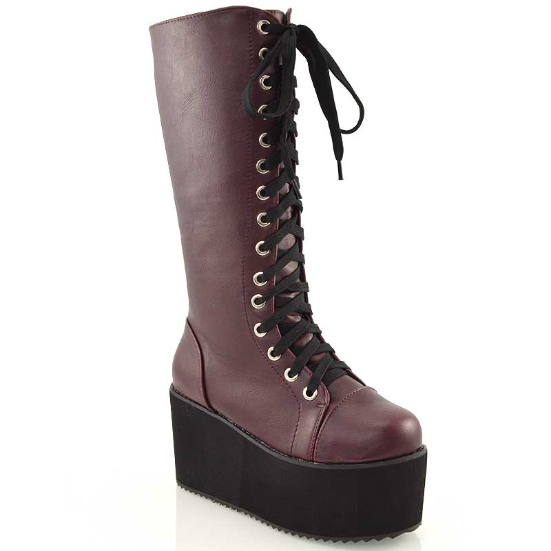 gothic platform knee high boots
